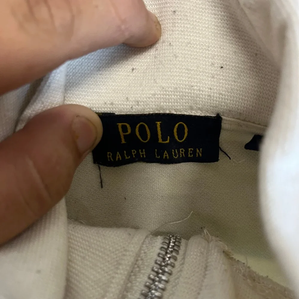 Polo Ralph Lauren Quarter-Zip Mens Size S Cream Pullover Pony Logo Casual